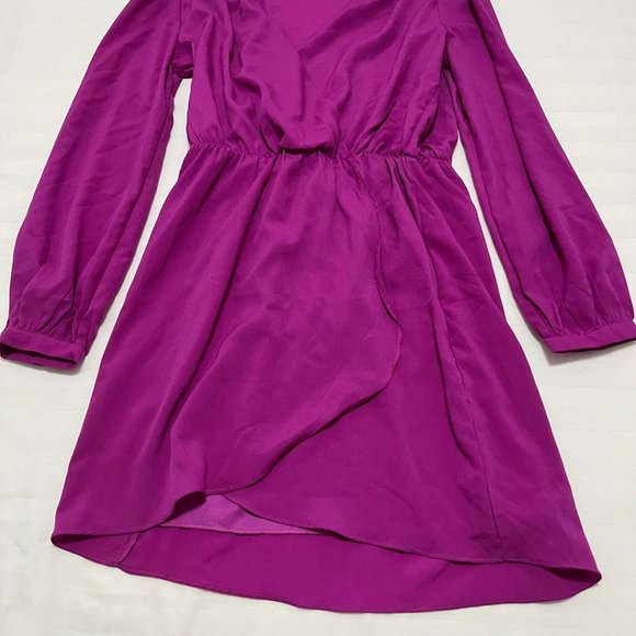 Honey Belle Faux Wrap Hot Pink Elastic Waistband Dress Size S - Picture 6 of 11